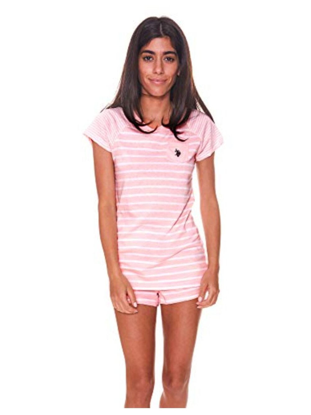 Womens Pajama Set Racerback Tank and Pocket Shorts Sleepwear